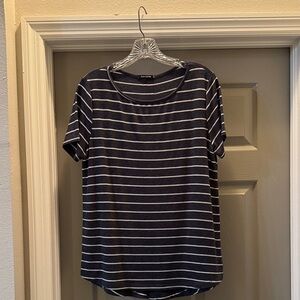 Pink Clover Navy and White Striped Tee